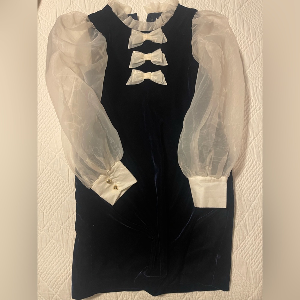 Elegant Black Dress with Sheer Sleeves